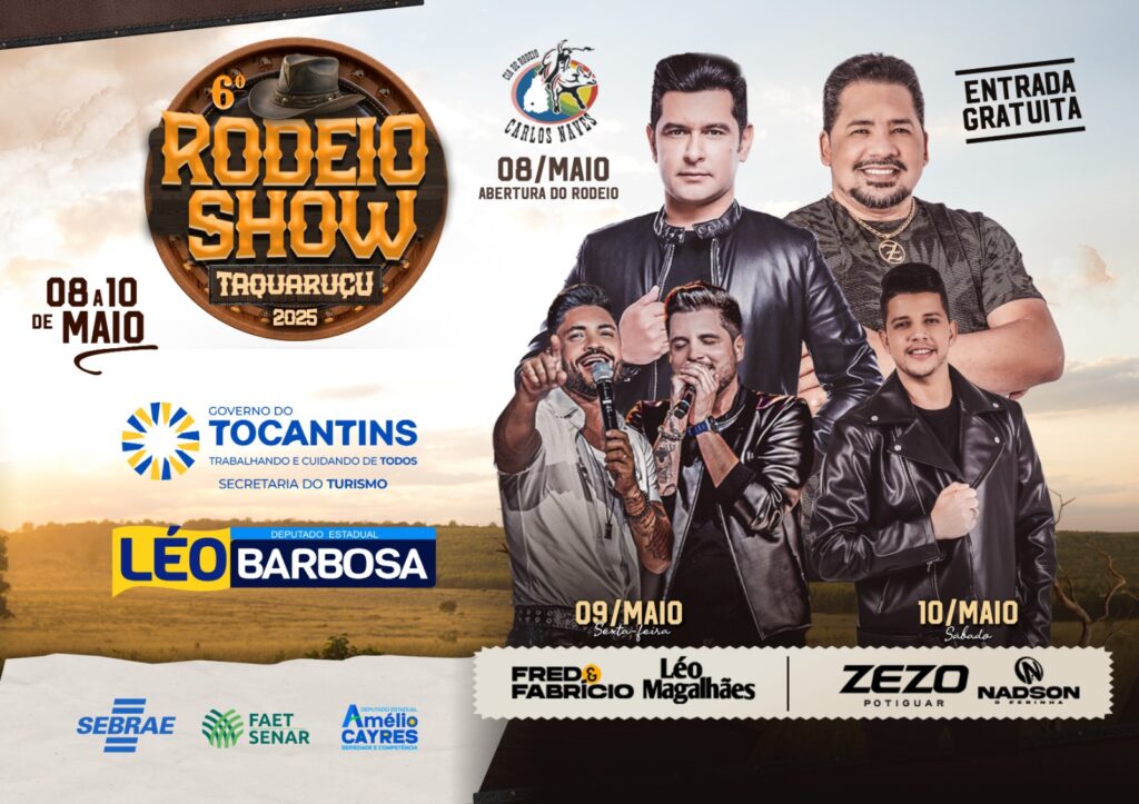 6o-taquarucu-rodeio-show-inicia-nesta-quinta,-08,-com-entrada-gratuita-e-atracoes-nacionais